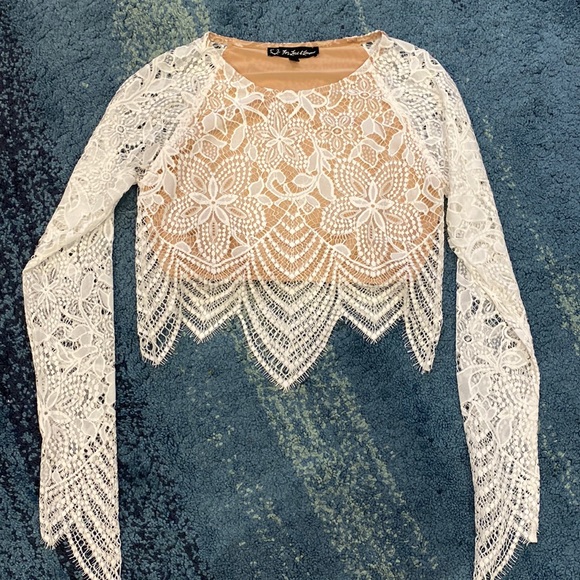 For Love and Lemons Guava Top in Nude/White. Size Small. - Picture 1 of 4